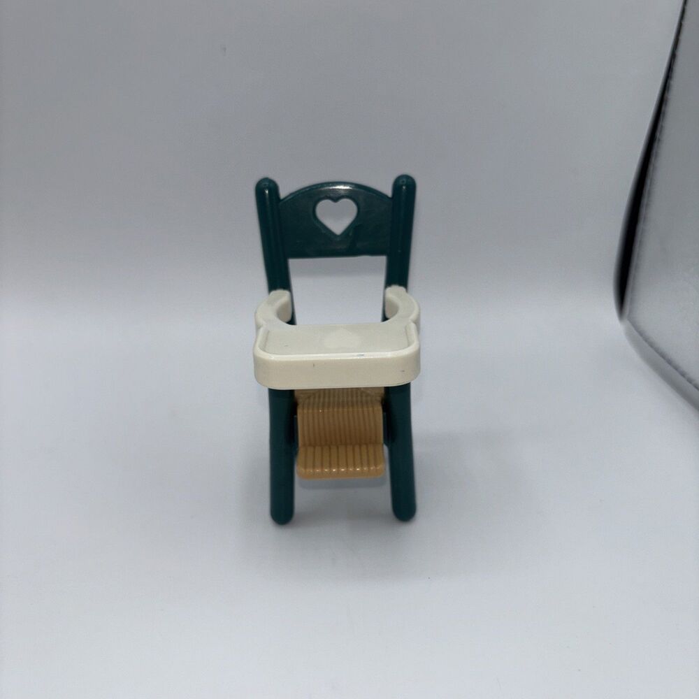 Vtg 93" Fisher Price Loving Family Dream Dollhouse Teal Green Baby High Chair